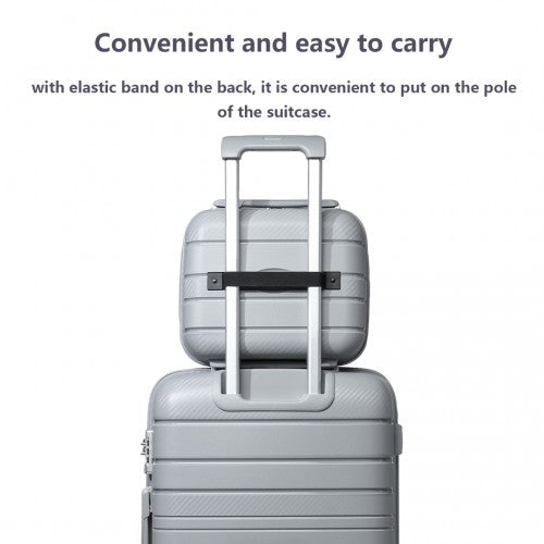 Easy Luggage K2091L - Kono 14 Inch Multi Texture Hard Shell PP Vanity Case - Classic Collection - Grey