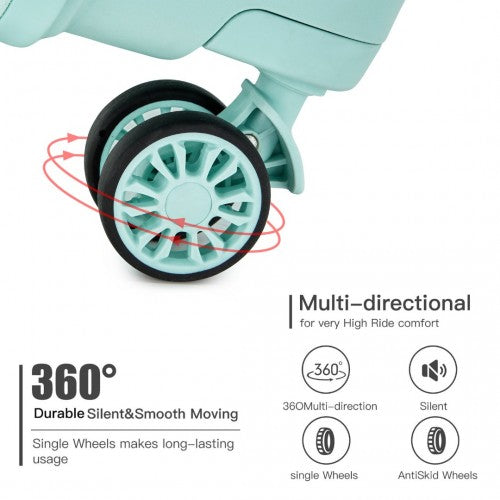 K2094L - Kono 28 Inch Lightweight Polypropylene Hard Shell Suitcase With TSA Lock - Mint Green