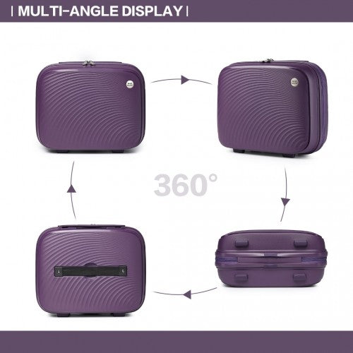 Easy Luggage K2393L - British Traveller 4 Pcs Set Spinner Hard Shell PP Suitcase With TSA Lock And Vanity Case - Purple