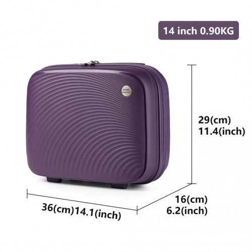 Easy Luggage K2393L - British Traveller Lightweight 14 Inch Polypropylene Vanity Case - Purple