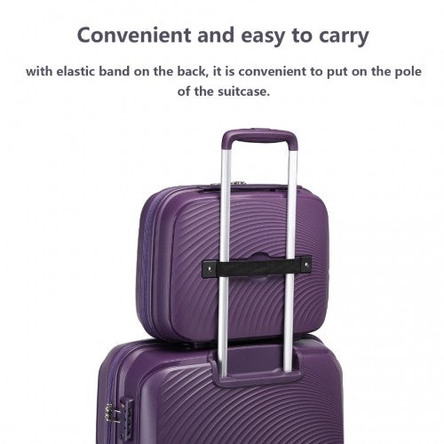 Easy Luggage K2393L - British Traveller Lightweight 14 Inch Polypropylene Vanity Case - Purple