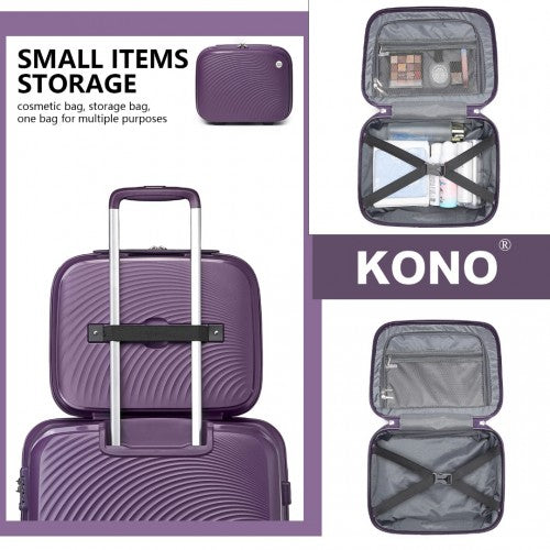 Easy Luggage K2393L - British Traveller Lightweight 14 Inch Polypropylene Vanity Case - Purple