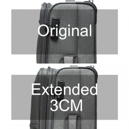 K2397L - British Traveller 28 Inch Lightweight Soft Shell Expandable Suitcase With TSA Lock - Grey