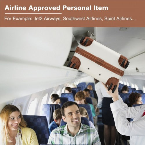 KSK2482 - Kono 19 Inch Stylish Horizontal Engraved Hard Shell ABS+PC Cabin Carry-On Suitcase with TSA Lock - Cream