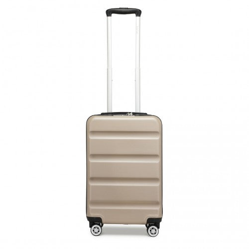 KSK2482 - Kono 19 Inch Stylish Horizontal Engraved Hard Shell ABS+PC Cabin Carry-On Suitcase with TSA Lock - Gold