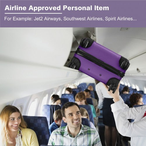 Kono 19" KSK2482 - Stylish Horizontal Engraved Hard Shell ABS+PC Cabin Carry-On Suitcase with TSA Lock