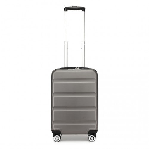 KSK2482 - Kono 19 Inch Stylish Horizontal Engraved Hard Shell ABS+PC Cabin Carry-On Suitcase with TSA Lock - Grey
