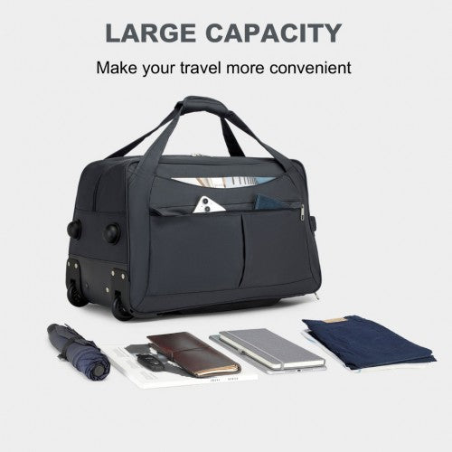 KSK2489 - Kono Durable Folding Travel Trolley Bag with Enhanced Features and Multi Compartment - Grey