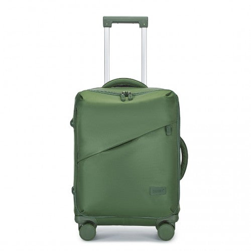 KSK2491 - Kono 20 Inch Lightweight Soft Shell Carry On Cabin Size Suitcase with TSA Lock and Separate Wet/Dry Compartment - Green