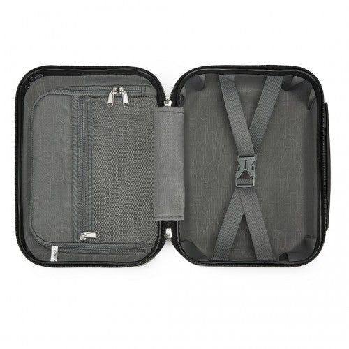 KSK2493 - Kono 12 inch Hard Shell Cosmetic Case – Durable Travel Makeup Organizer with YKK Zipper - Black