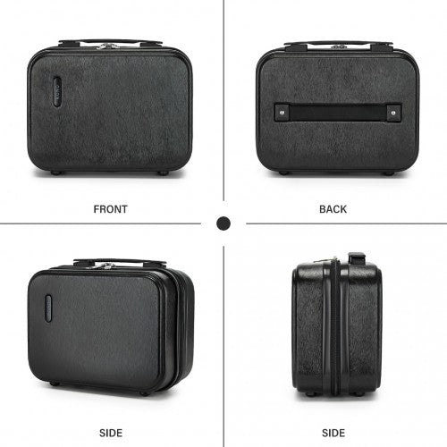 KSK2493 - Kono Durable ABS+PC Hardshell Luggage Set with TSA Lock 360° Spinner Wheels 4-Piece Set 20/24/28 And Vanity Case - Black