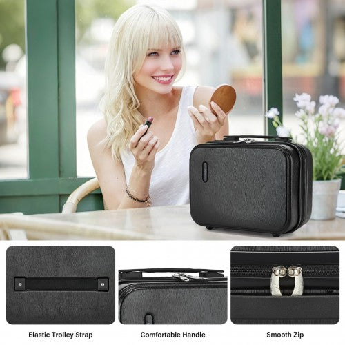 KSK2493 - Kono Durable ABS+PC Hardshell Luggage Set with TSA Lock 360° Spinner Wheels 4-Piece Set 20/24/28 And Vanity Case - Black