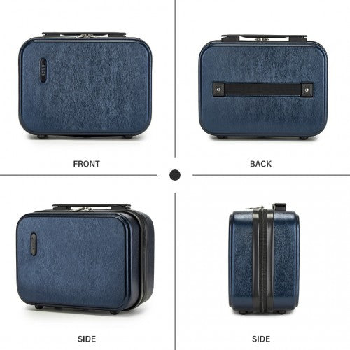 KSK2493 - Kono Durable ABS+PC Hardshell Luggage Set with TSA Lock 360° Spinner Wheels 4-Piece Set 20/24/28 And Vanity Case - Navy