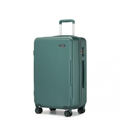 KSK2494 - Kono 3-Piece Minimalist Hard Shell ABS+PC Luggage Set with TSA Lock and 360° Spinner Wheels - Military Green