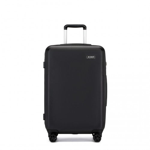KSK2494 - Kono 24 Inch Minimalist Hard Shell ABS+PC Check-In Suitcase with TSA Lock 360° Spinner Wheels - Black
