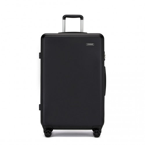 KSK2494 - Kono 28 Inch Minimalist Hard Shell ABS+PC Check-In Suitcase with TSA Lock 360° Spinner Wheels - Black