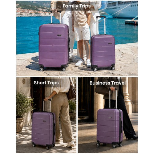KSK2694 - Kono 24 Inch PC Hard Shell Suitcase, Check‑in Luggage with Silent Wheels & Organised Interior