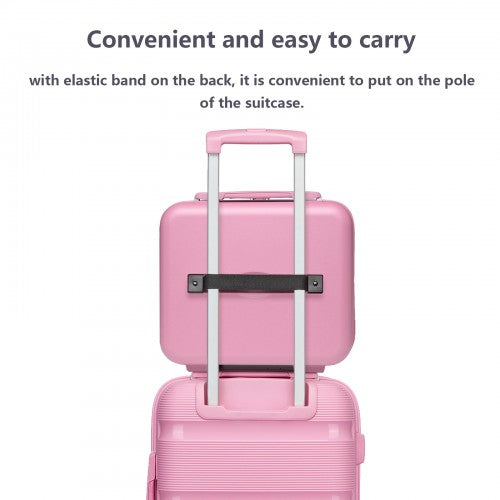 KSK2492 - Kono 12-Inch PP Hardshell Lightweight Vanity Case for Travel & Daily Use - Pink