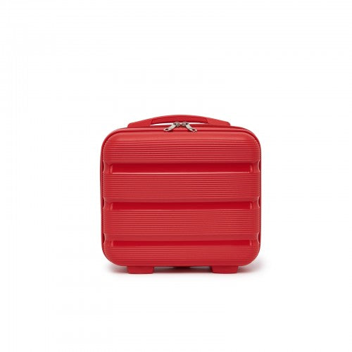 KSK2492 - Kono 12-Inch PP Hardshell Lightweight Vanity Case for Travel & Daily Use - Red