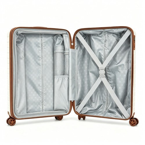 Kono KSK2595 20-inch pink and brown suitcase – detail view 20
