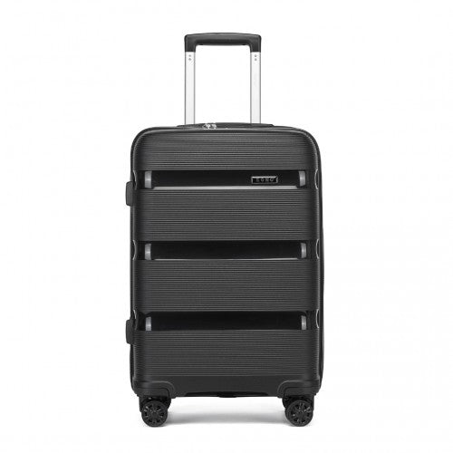 KSK2492 - Kono 24-Inch PP Hardshell Suitcase–Durable Checked Luggage with TSA Lock & 360° Spinner Silent Wheels - Black