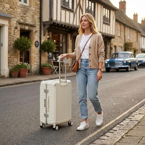 Kono KSK2693 24-inch white suitcase – detail view 24