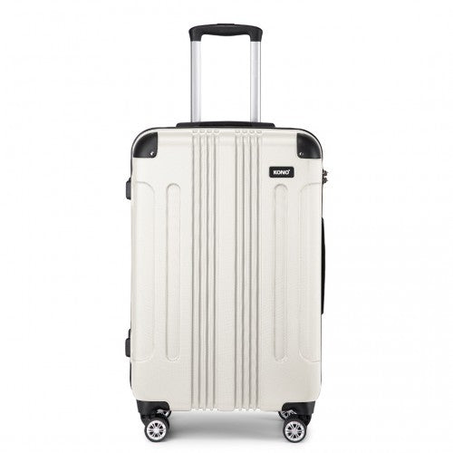K1777-1L - Kono 28 Inch ABS Lightweight Compact Hard Shell Travel Luggage For Extended Journeys - Beige