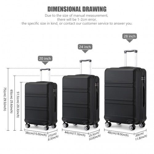 Kono K1871-1L black luggage set – detail view 15