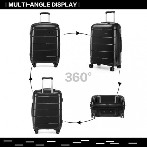 Kono K1997L 20/24/28-inch black luggage set – rear view