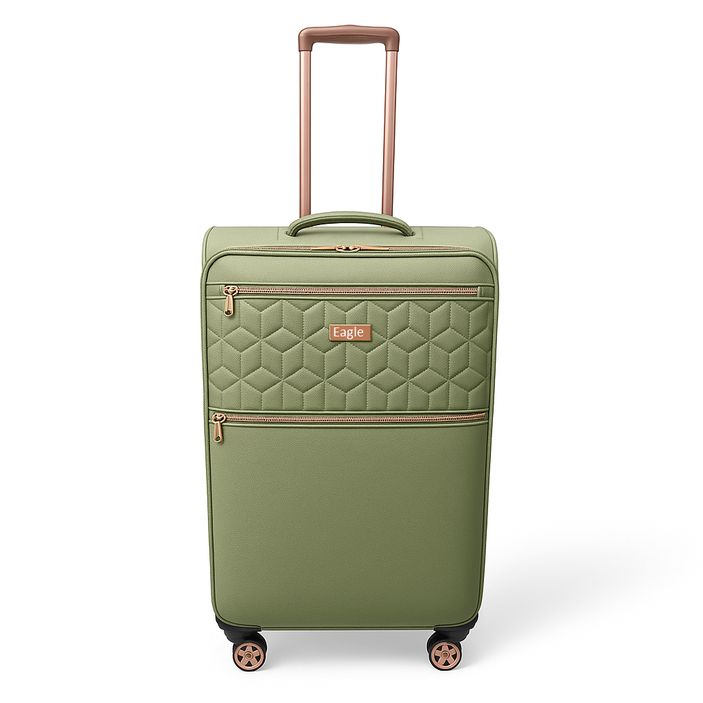 EAGLE Skyper Expandable Softshell Luggage – Super Light, 8-Wheel Spinner - Army Green