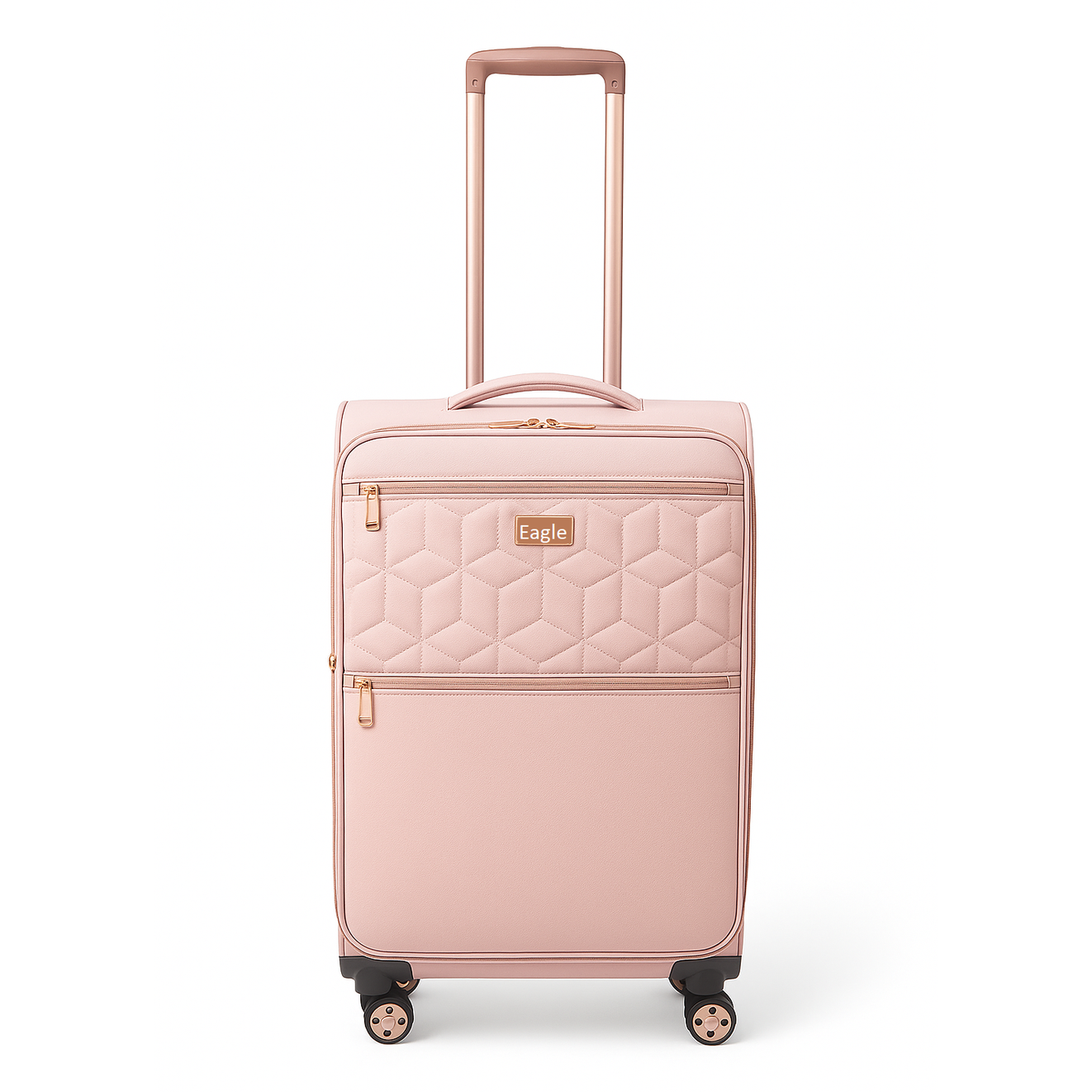 EAGLE Skyper Expandable Softshell Luggage – Super Light, 8-Wheel Spinner - Pink