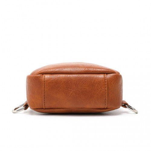 LB2356 - Miss Lulu Convertible PU Leather Multi-Wear Chest Bag - Brown