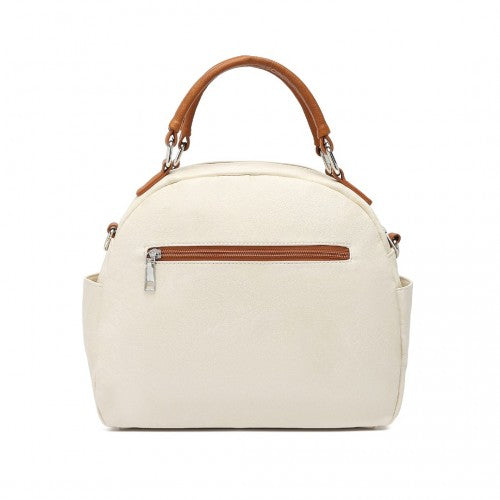 Miss Lulu LB6907 beige and brown shoulder bag – detail view 7