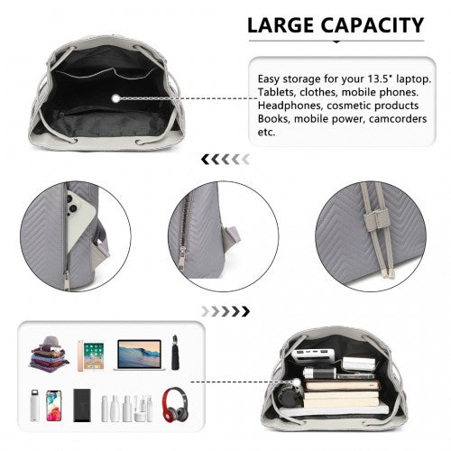 Easy Luggage LH2358 - Miss Lulu Lightweight And Elegant Daily Backpack - Grey