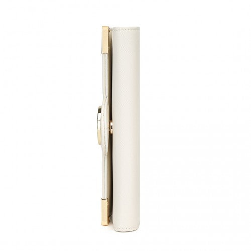 LP2022 - Miss Lulu Leather Look Classic Long Purse - Beige