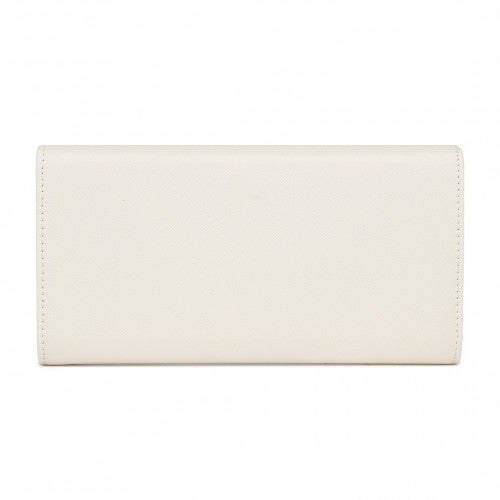 LP2022 - Miss Lulu Leather Look Classic Long Purse - Beige