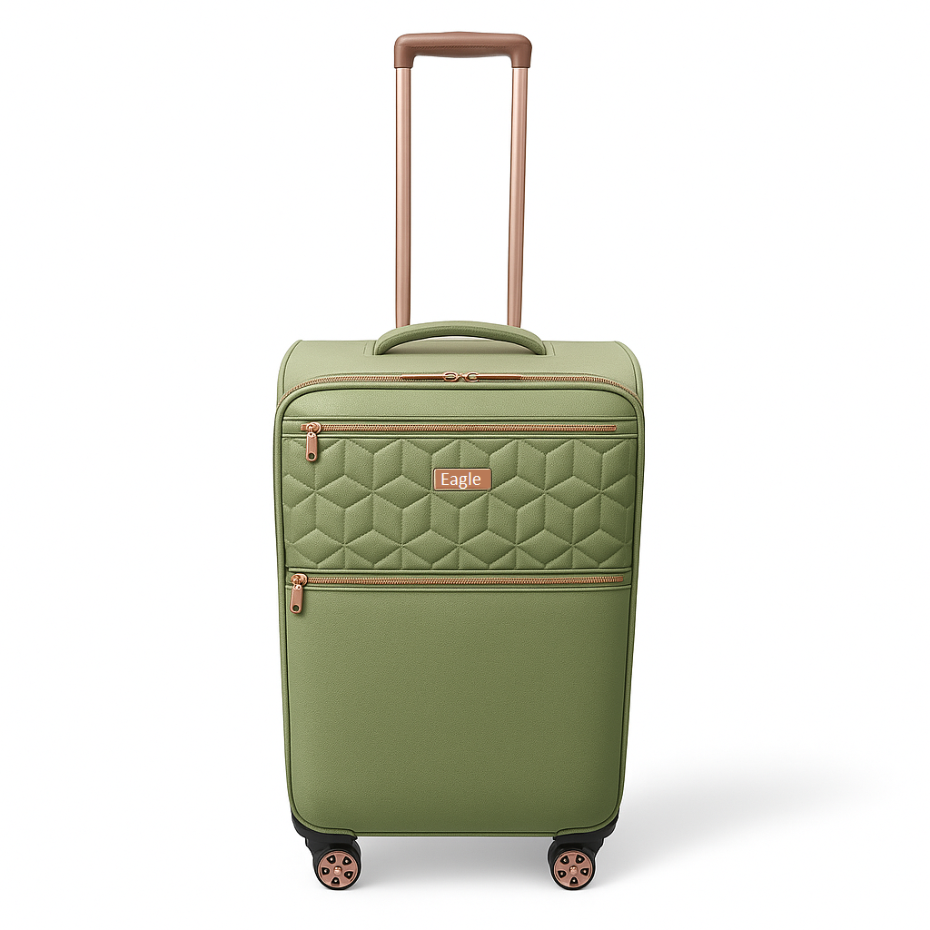 EAGLE Skyper Expandable Softshell Luggage – Super Light, 8-Wheel Spinner - Army Green