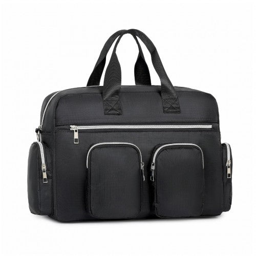 MSK2436 - Kono Large Capacity Travel Bag with Multiple Zippered Pockets Perfect For Daily Use - Black