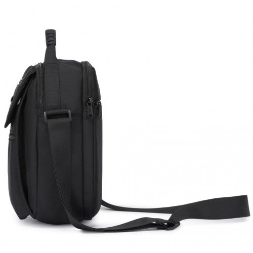 MSK2446 - Kono Durable Men's Crossbody Shoulder Bag with Multiple Pockets - Messenger Bag for Travel, Work, and Daily Use - Black