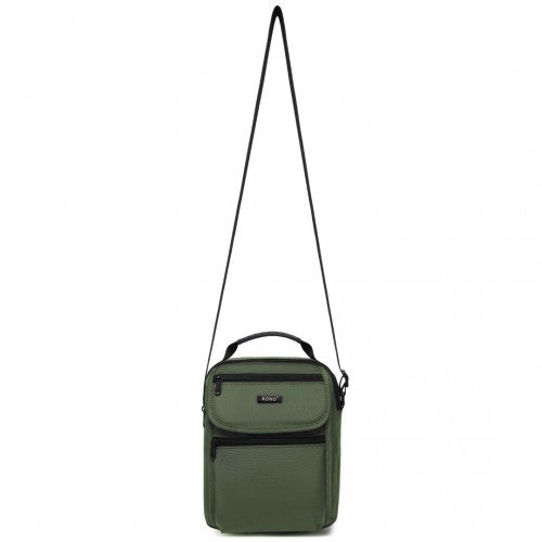 MSK2446 - Kono Durable Men's Crossbody Shoulder Bag with Multiple Pockets - Messenger Bag for Travel, Work, and Daily Use - Green