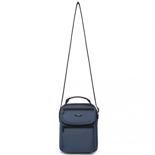 MSK2446 - Kono Durable Men's Crossbody Shoulder Bag with Multiple Pockets - Messenger Bag for Travel, Work, and Daily Use - Navy
