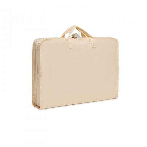 POK2523 - Kono 6-in-1 Hanging Travel Organiser Bag, Portable Foldable Packing Cubes Set with Trolley Sleeve - Beige