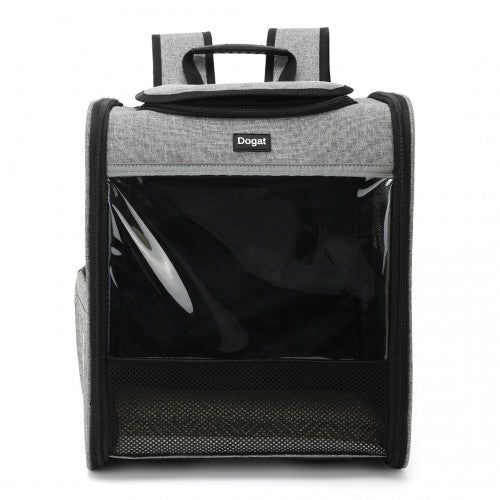 PTD2440 - Dogat Foldable And Durable Pet Backpack Carrier Travel Bag for Cats and Small Dogs - Grey