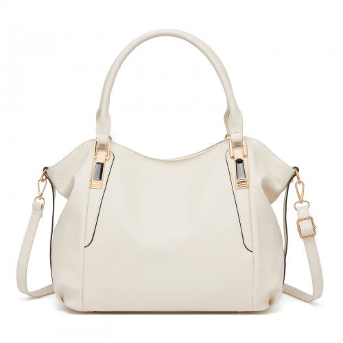 S1716 - Miss Lulu Soft Leather Elegant Simple Shoulder Bag - Beige