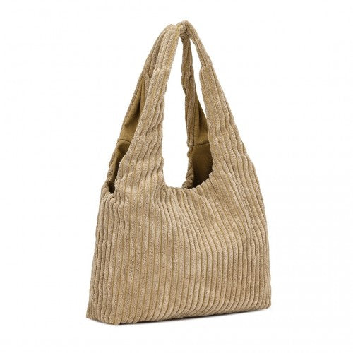 SRM2435 - Miss Lulu Reversible Corduroy Shoulder Bag with Spacious Interior