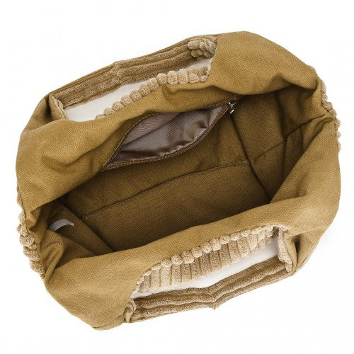 SRM2435 - Miss Lulu Reversible Corduroy Shoulder Bag with Spacious Interior