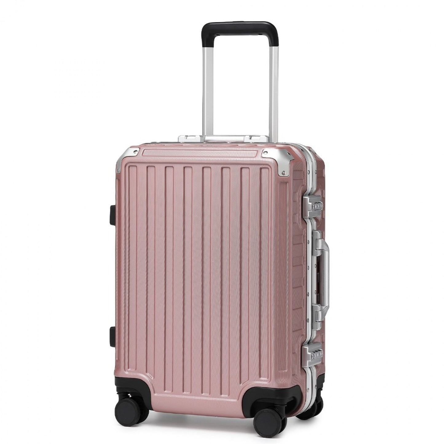 Supercase 20" KSS2481 - Durable PC Hardshell Aluminum Frame Suitcase With TSA Lock - Black
