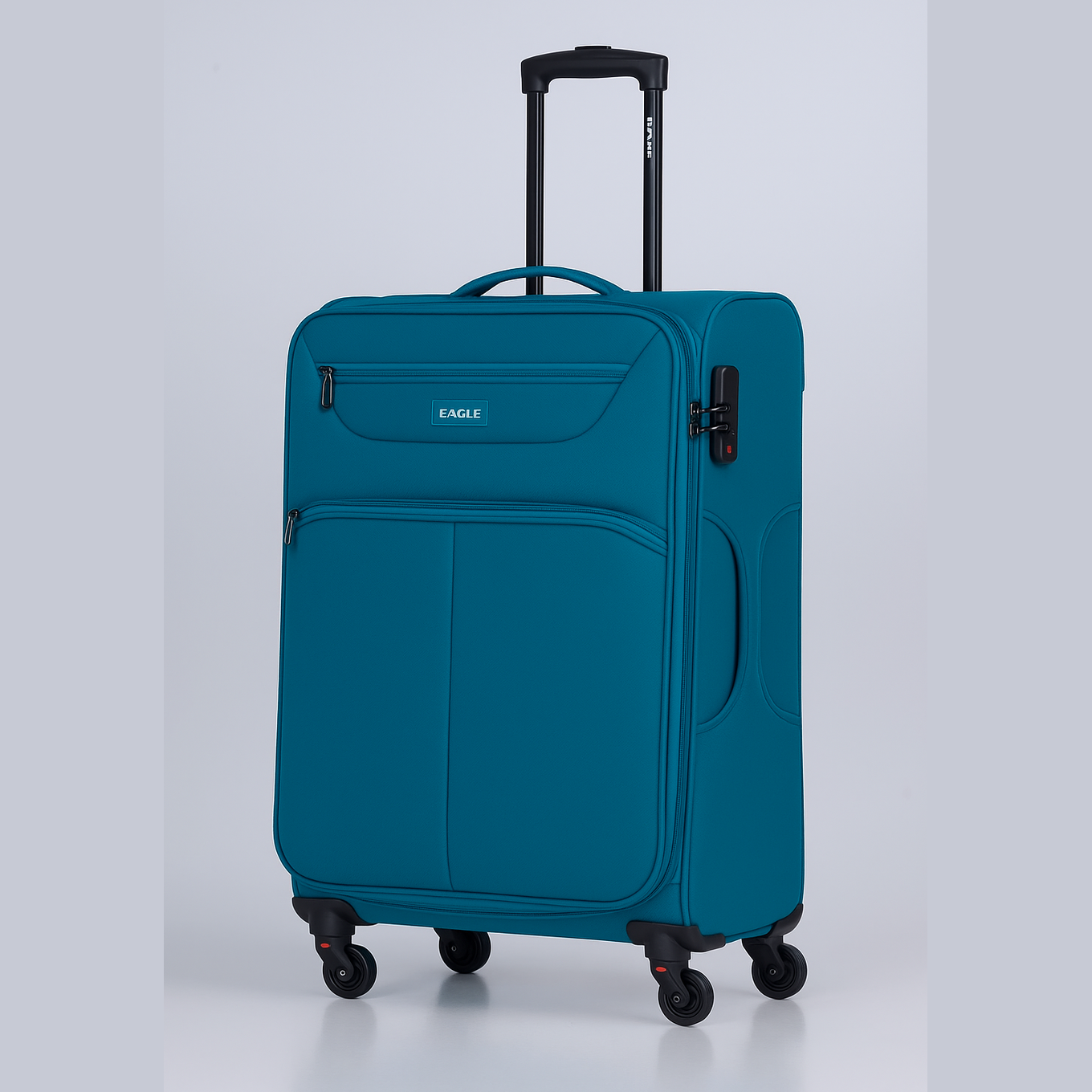 Eagle Super Lightweight 4 Wheels Spinner Soft Shell Expandable Luggage Teal