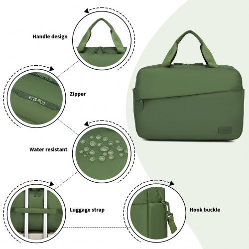 TVK2444 - Kono Water-Resistant Travel Bag with Laptop Sleeve Multi-Functional Tote for Business and Weekend Large Capacity for Men and Women - Green