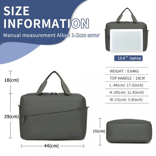 TVK2444 - Kono Water-Resistant Travel Bag with Laptop Sleeve Multi-Functional Tote for Business and Weekend Large Capacity for Men and Women - Grey